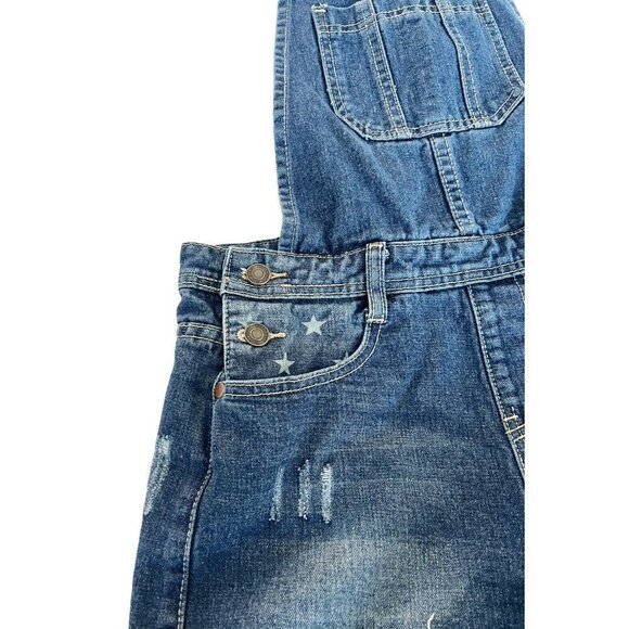 Tipsy Elves Freedom Denim Overalls with American Flag 4th Of July - Picture 10 of 12